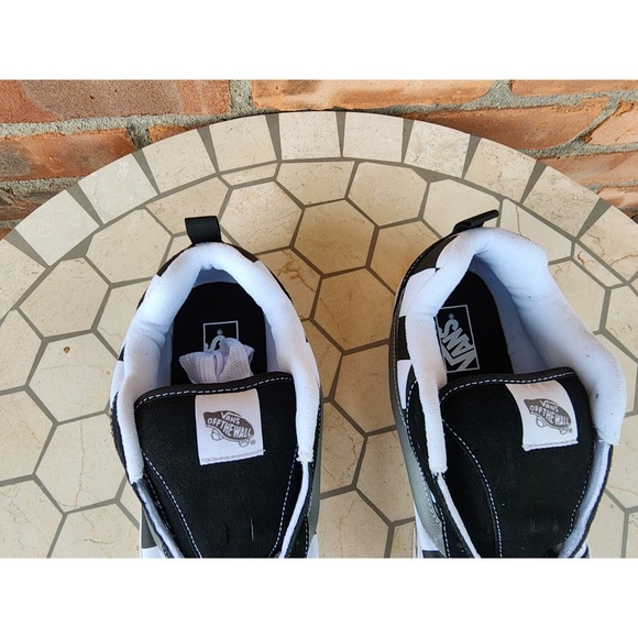 Sz 11.5 Vans‎ Mega Check Knu Skool Skate Sneakers Mens Black White Checkerboard - Picture 5 of 11